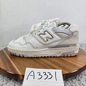 New Balance 550 White Rain Cloud Leather Casual Lifestyle Sneaker Womens 6.5 B